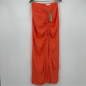 Mustard Seed Orange Skirt Open Front size Small